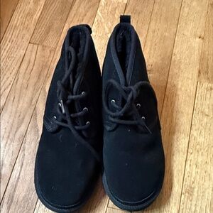 UGG Black Suede Lace-Up Boots